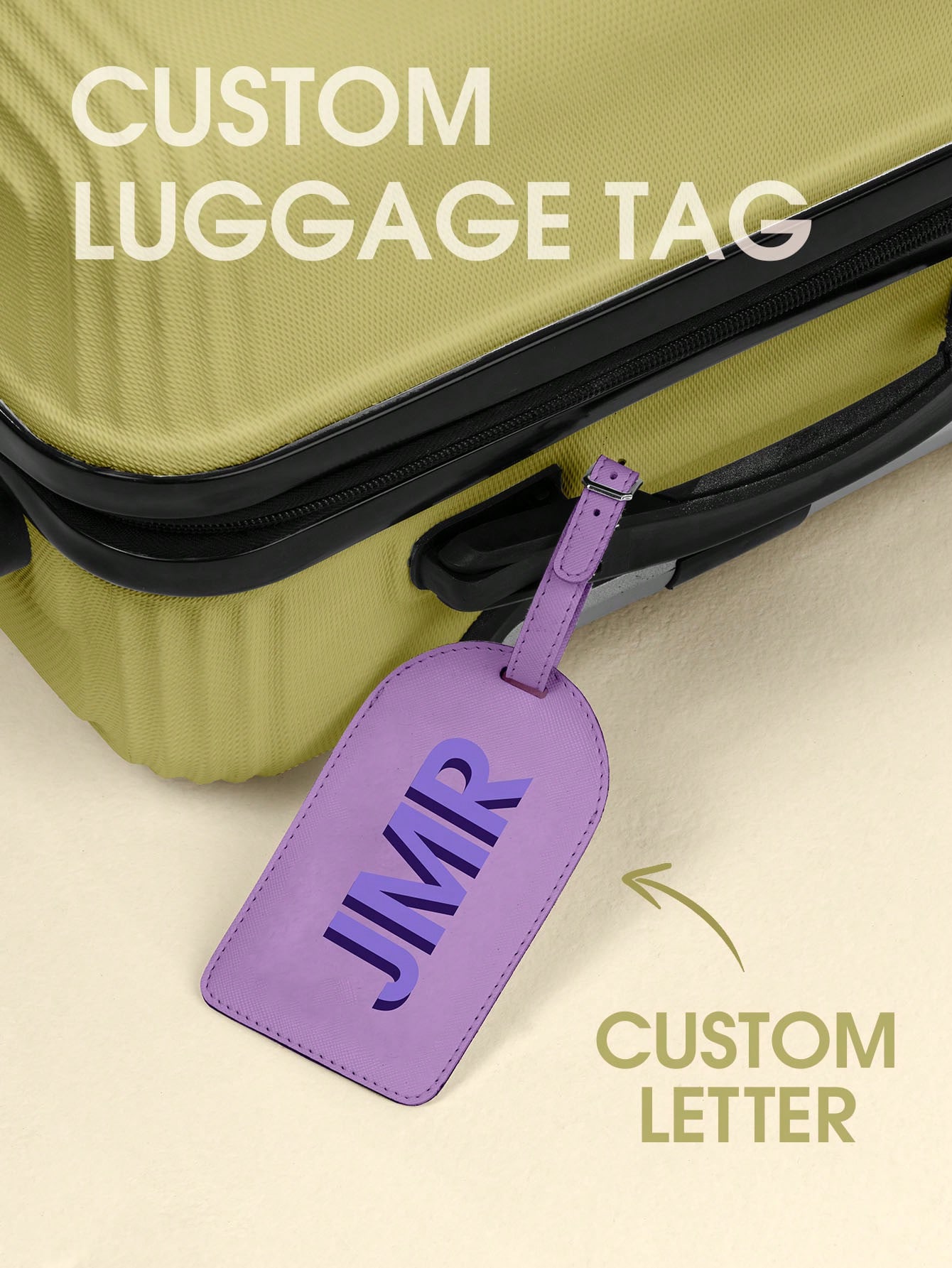 Women Bags Leather - Tag Bagasi Inisial Pribadi Huruf Kustom