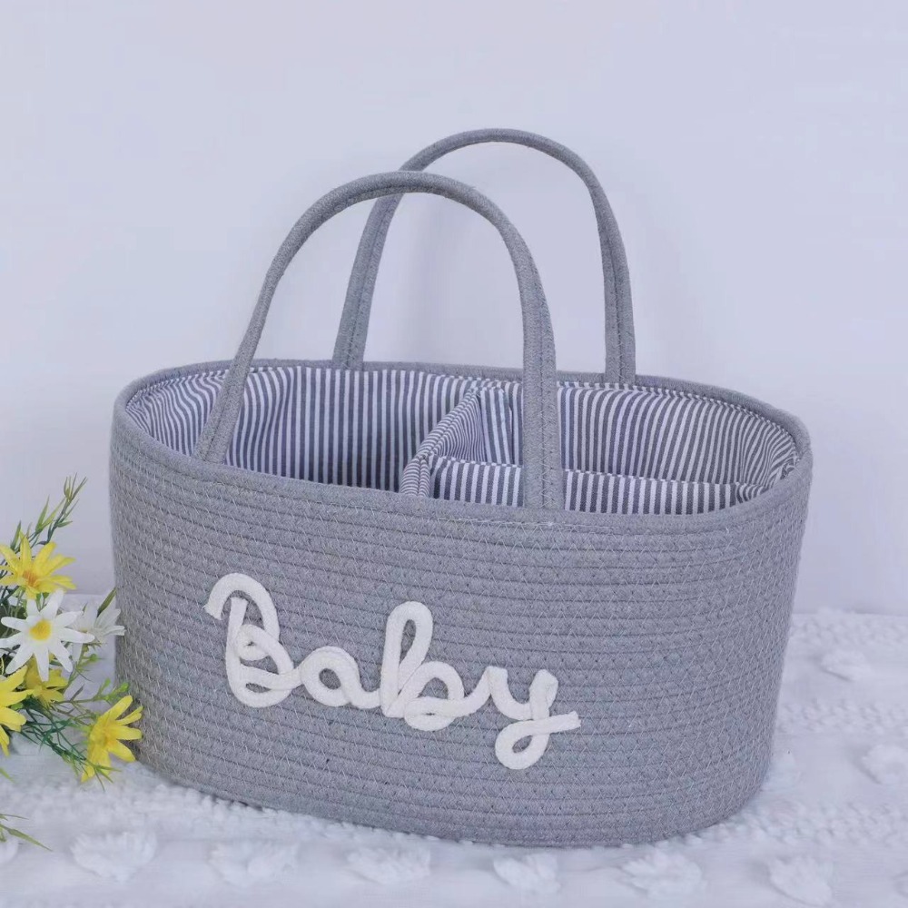 Basket Bag Wicker - Organizer Popok Kapasitas Besar Tahan Lama,