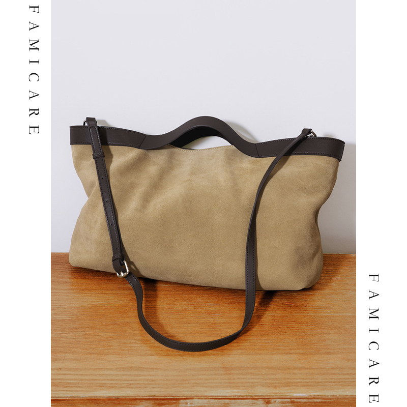 Women Handheld Bags - Tas Tote Kulit Suede Baru Musim