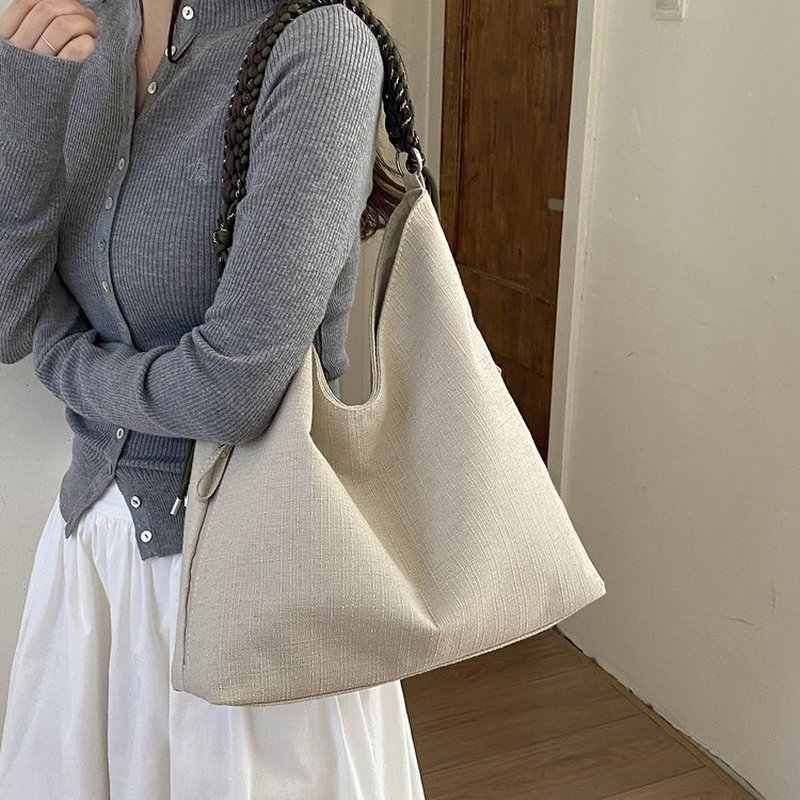 Hobo Bag Slouchy - Tas Hobo Wanita Berwarna Krem dengan