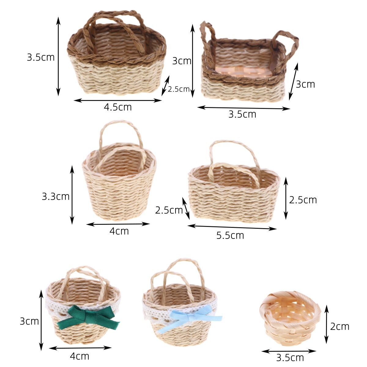 Basket Bag Wicker - 1 buah rumah boneka lafit Handwoven