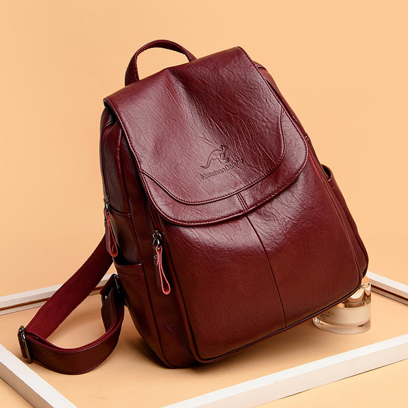 Women Bags White - Tas ransel kulit lembut wanita 9