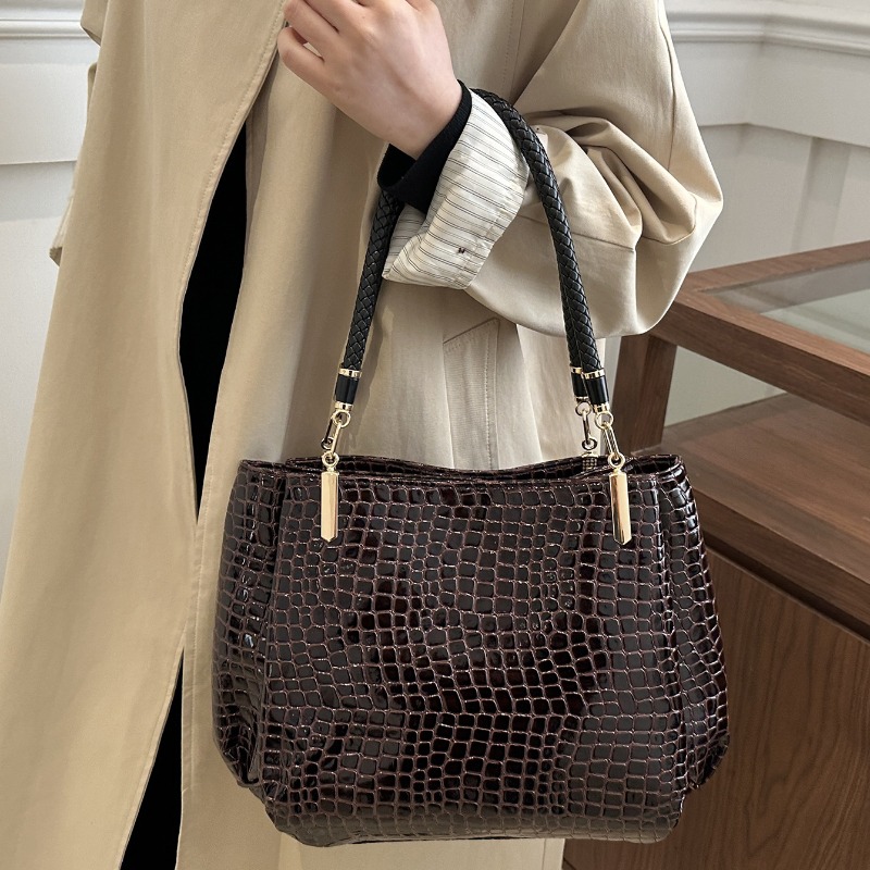 Women Bags Europe - Tas Pegangan Atas Tekstur Batu Klasik