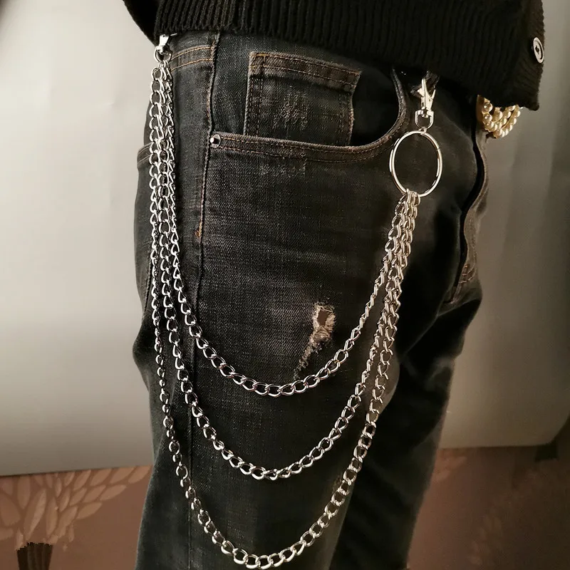Mini Purse Chain - Sabuk Rantai Logam Punk dengan Pengait,