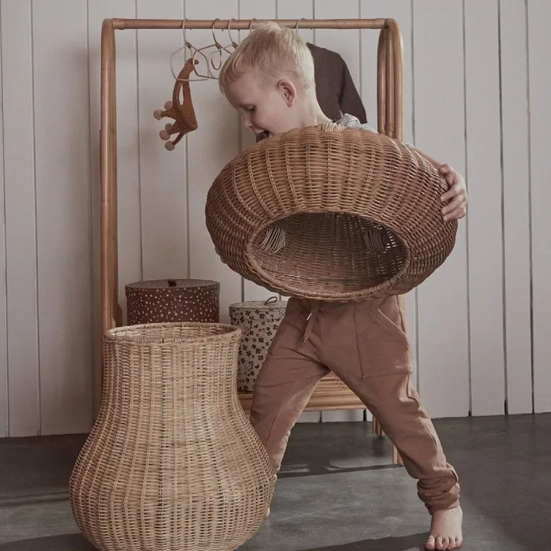 Basket Bag Wicker - Keranjang penyimpanan anak, keranjang pakaian kotor,