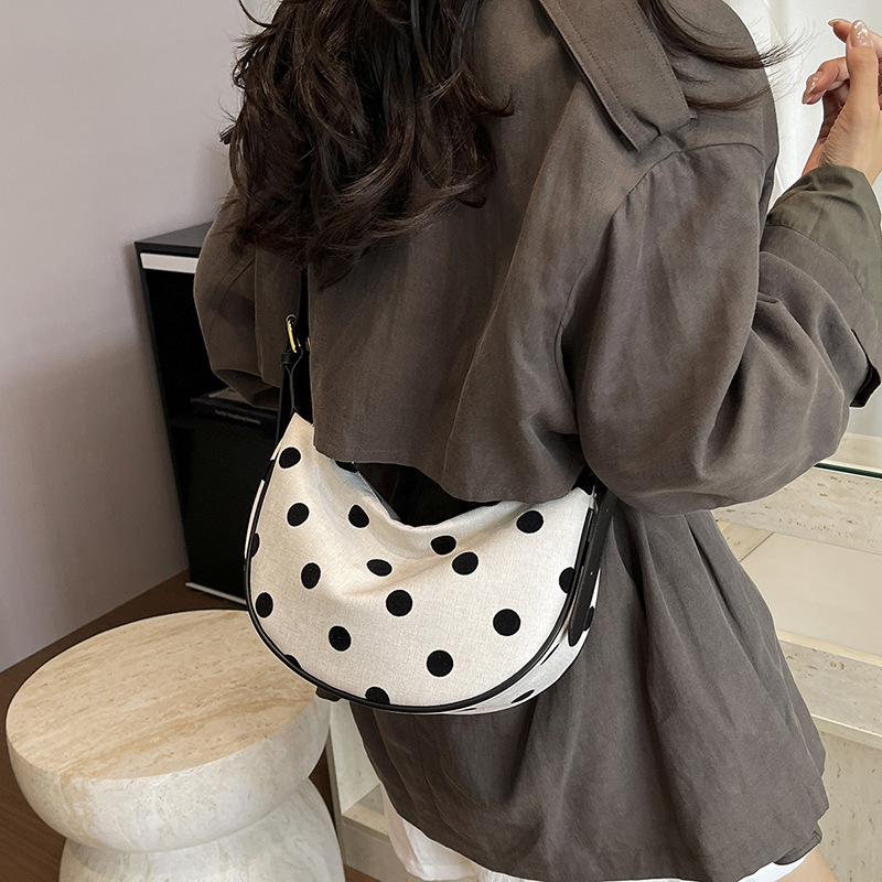 Hobo Bag Slouchy - Tas Selempang Wanita Motif Polka Dot,