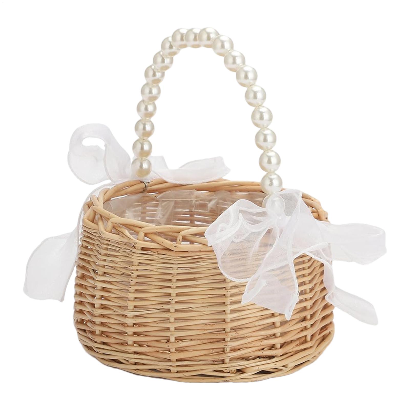 Basket Bag Wicker - Satu keranjang bunga rotan anyaman dengan