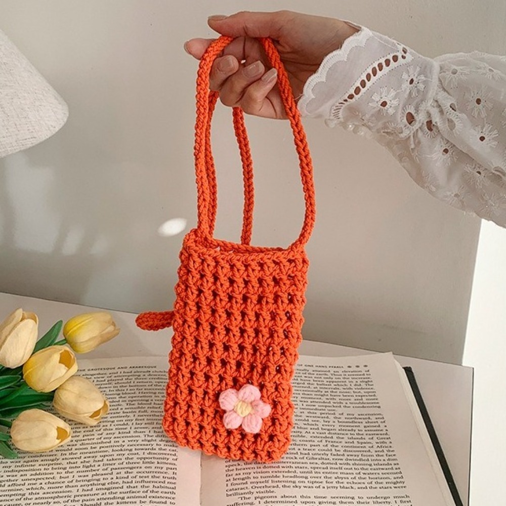 Crochet Market Bag - Tas Selempang Rajut Bunga Lucu, Tas