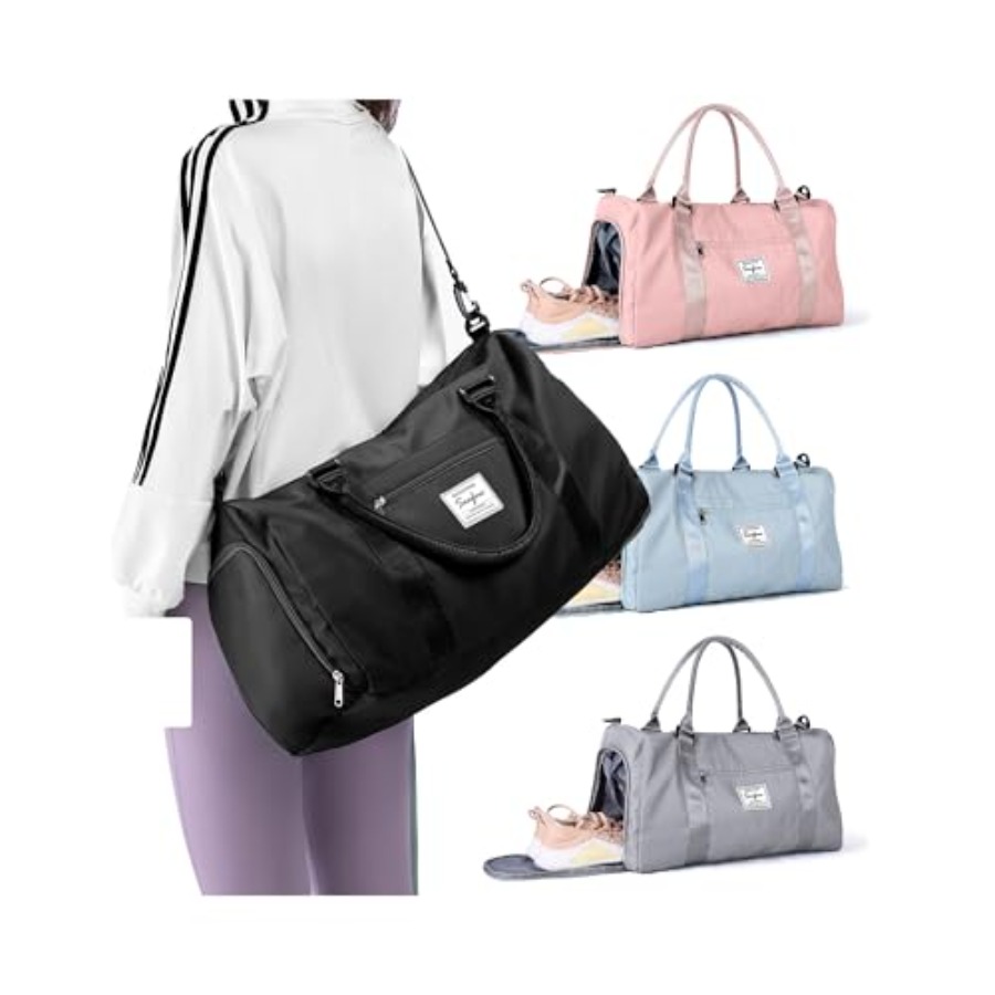 Women Bags Leather - Tas Duffel Olahraga Kecil Warna Hitam