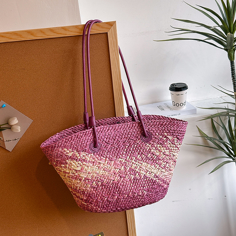 Basket Bag Wicker - Tas Tangan Wanita Anyaman Desainer Tote