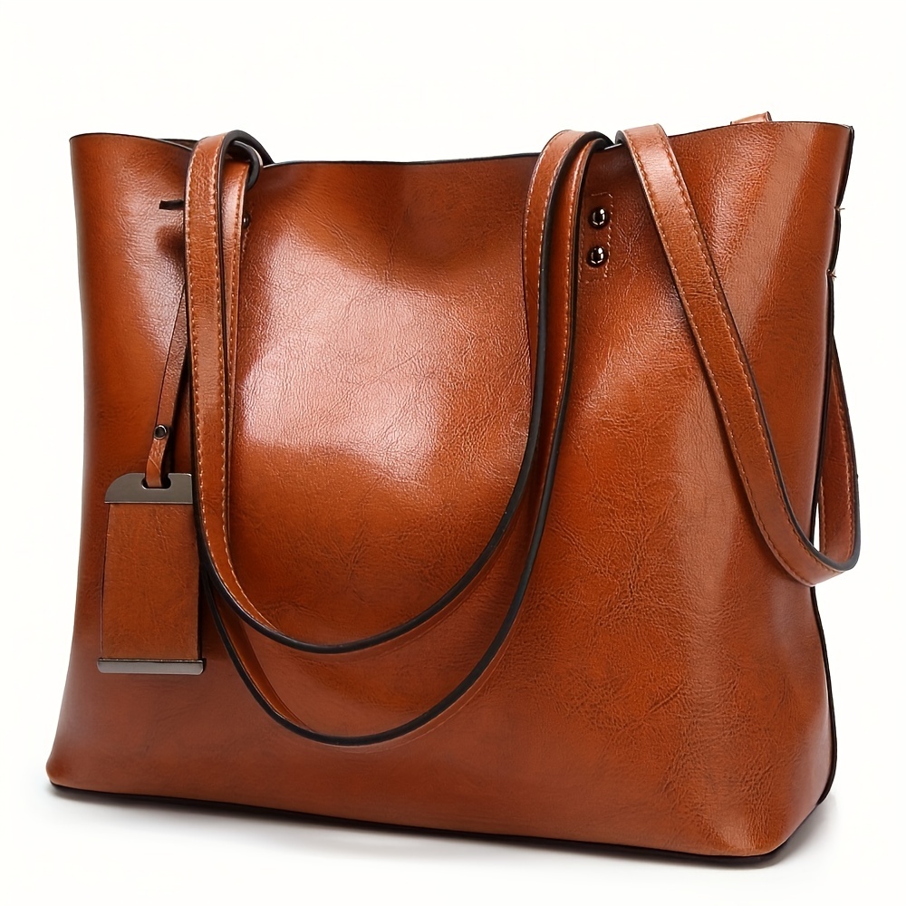Women'S Work Bags Tote - Tas jinjing wanita kulit Retro klasik