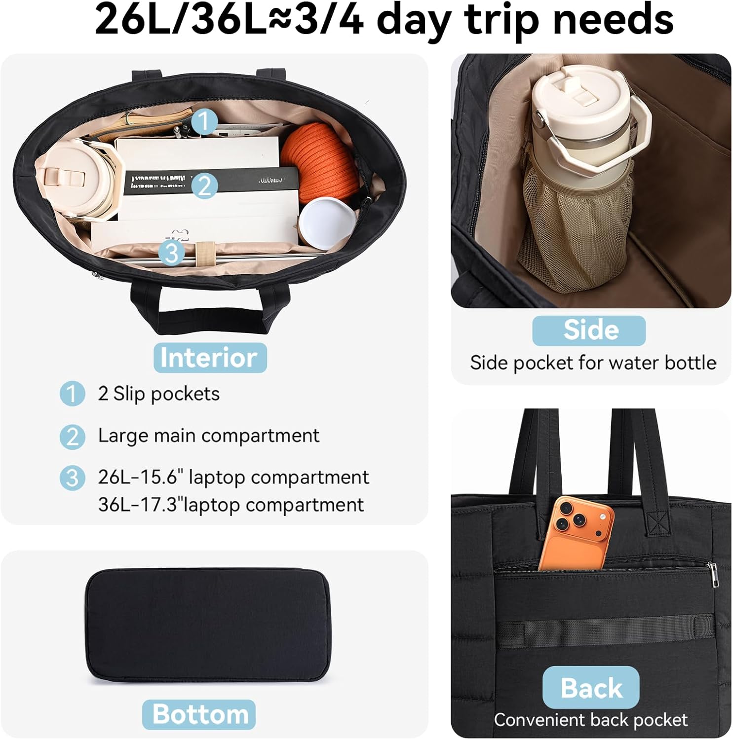 Tas Tote Puffer untuk Wanita,  - Women'S Work Bags Tote ulasan dan harga