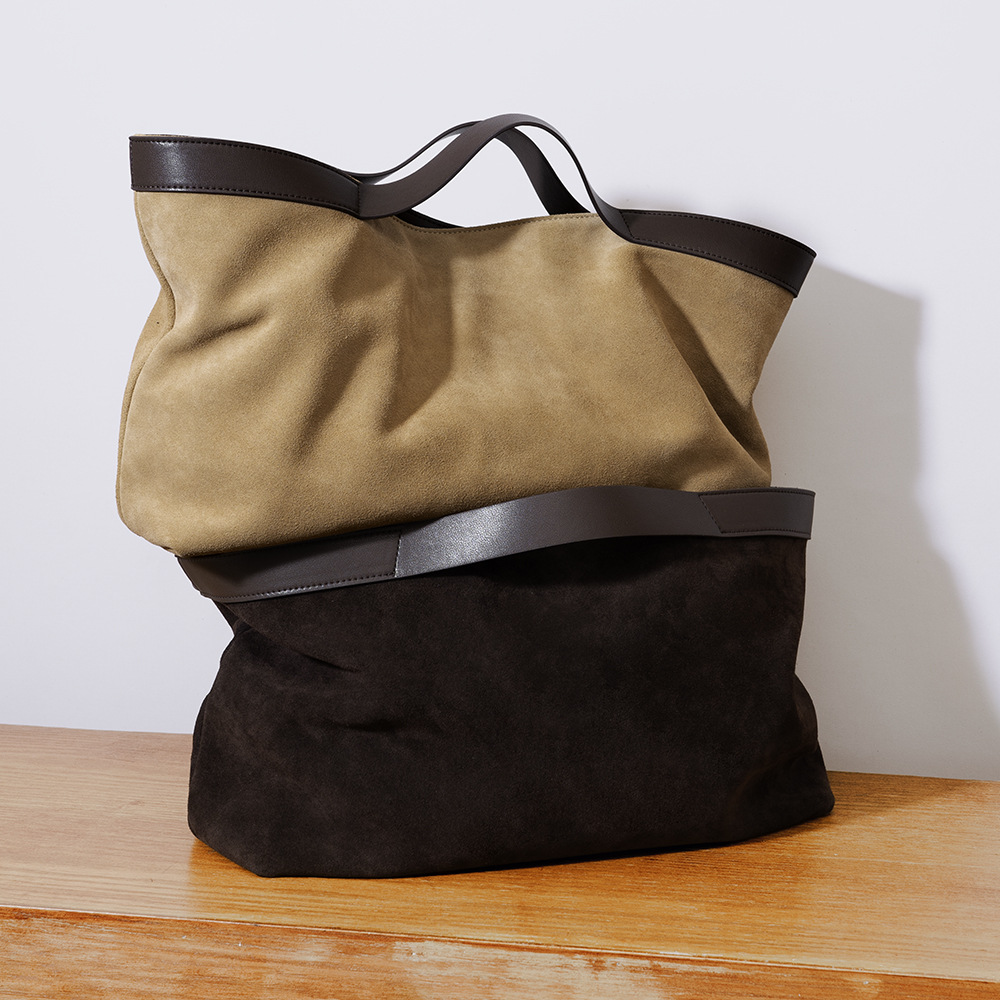 Tas Tote Kulit Suede Baru Musi - Women Handheld Bags ulasan dan harga