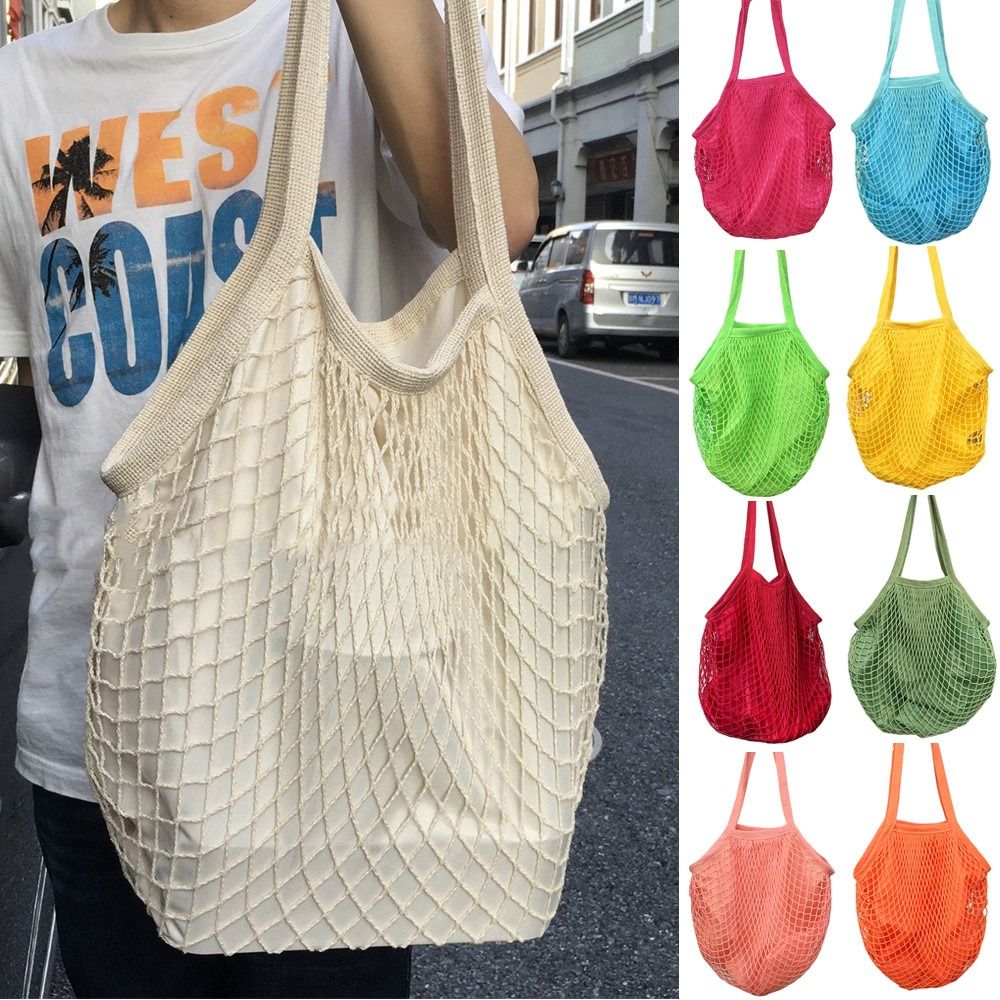 Tas Belanja Katun Tahan Lama,  - Crochet Market Bag ulasan dan harga