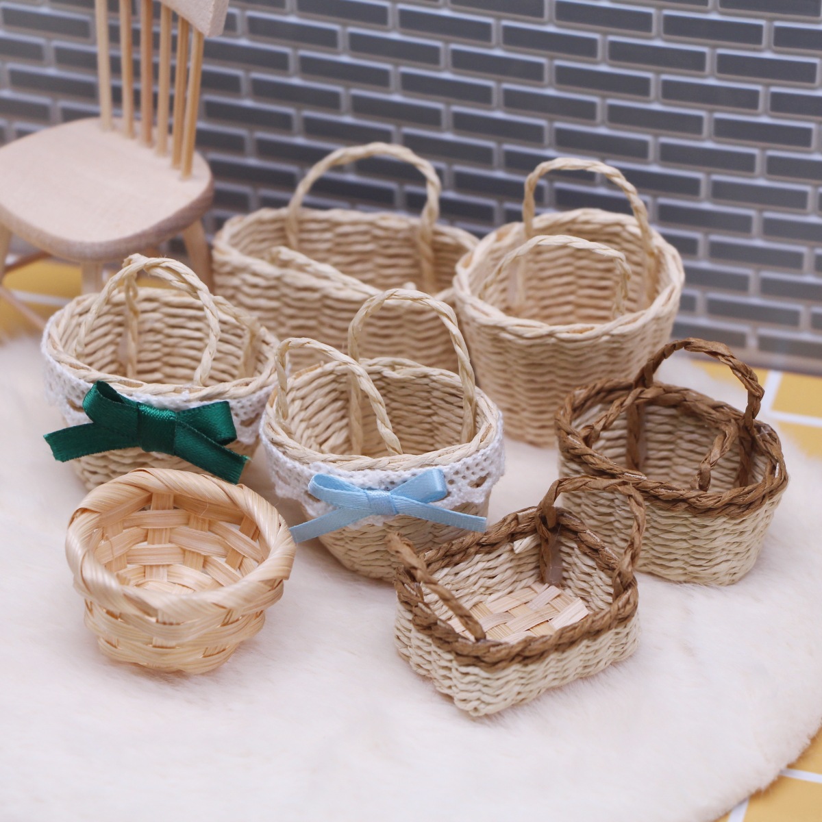 1 buah rumah boneka lafit Hand - Basket Bag Wicker ulasan dan harga