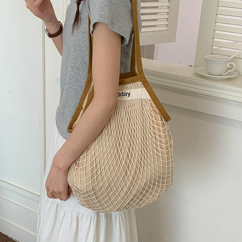 Tas Bahu Ringan Pantai Musim P - Crochet Market Bag ulasan dan harga