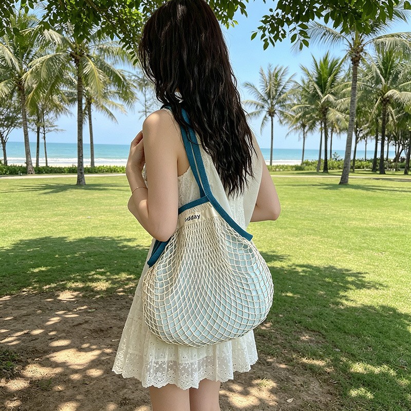 Tas Bahu Ringan Pantai Musim P - Crochet Market Bag ulasan dan harga