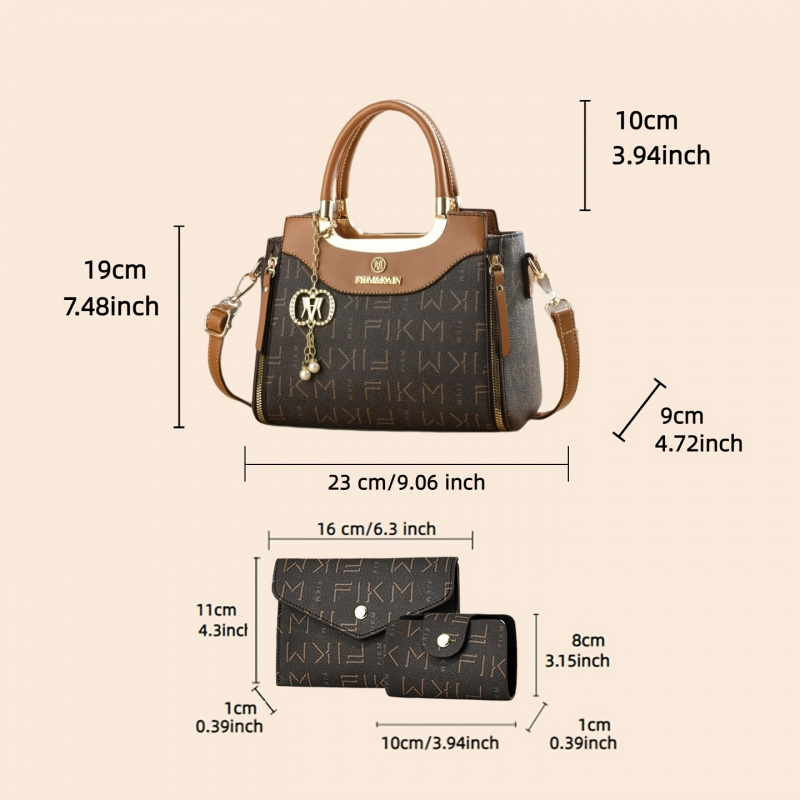 Set 3 tas wanita mewah bermoti - Women'S Bags Handbags ulasan dan harga