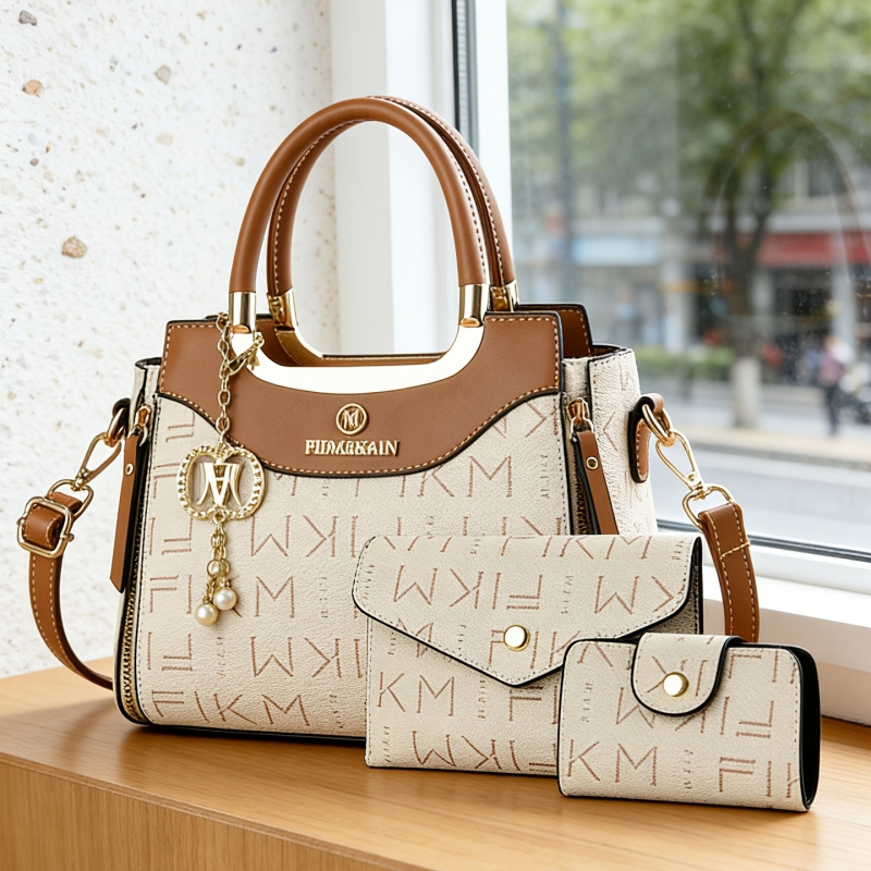 Set 3 tas wanita mewah bermoti - Women'S Bags Handbags ulasan dan harga