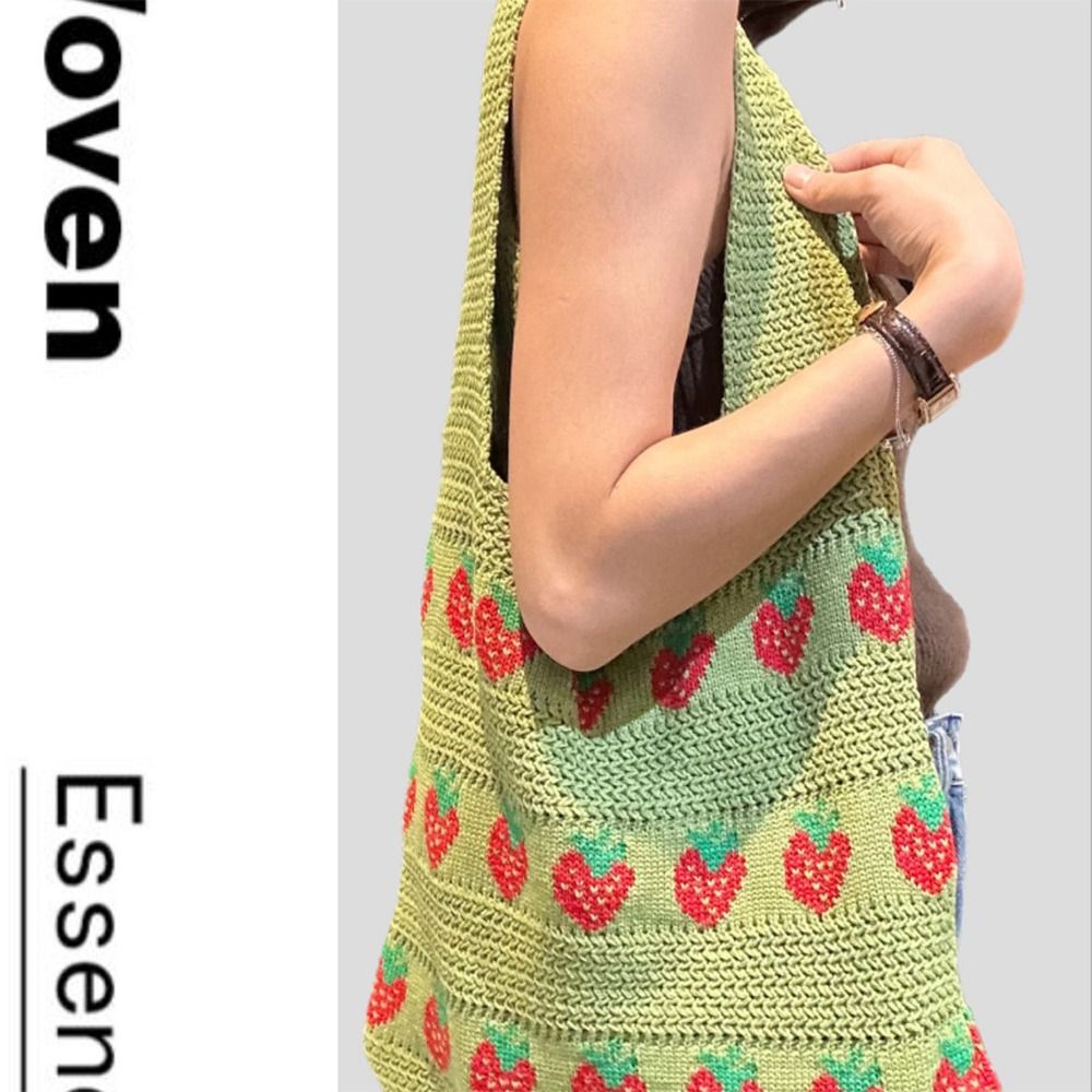 Tas Tangan Wanita Desain Rajut - Crochet Market Bag ulasan dan harga