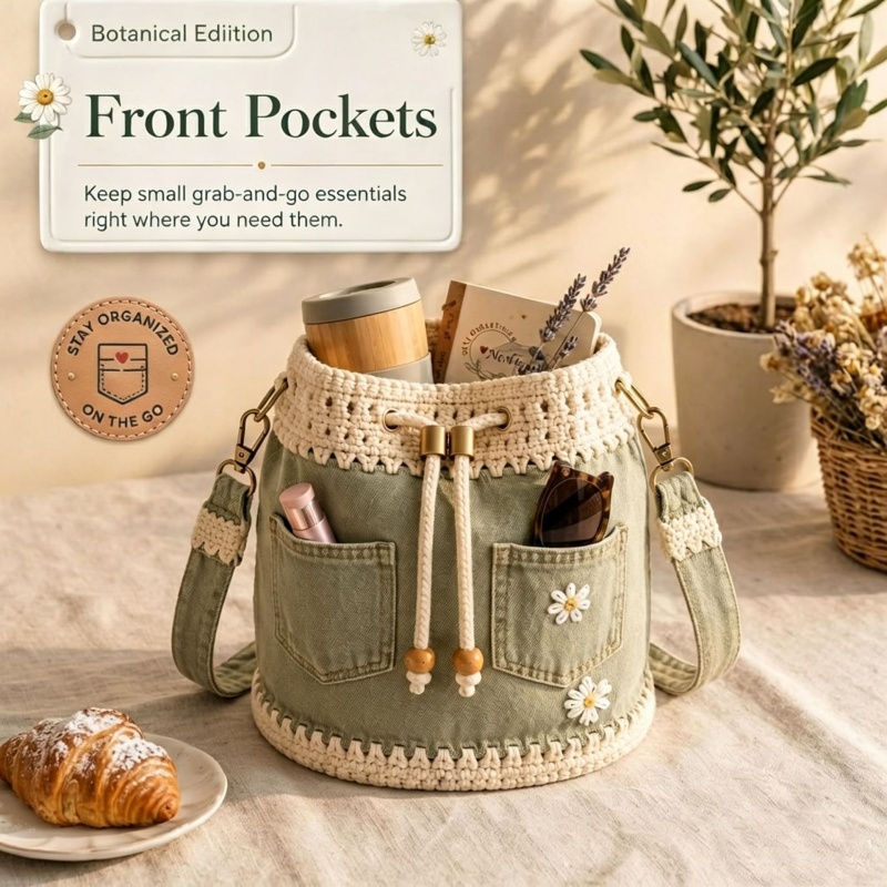 Tas Selempang Rajut Denim Buat - Crochet Market Bag ulasan dan harga