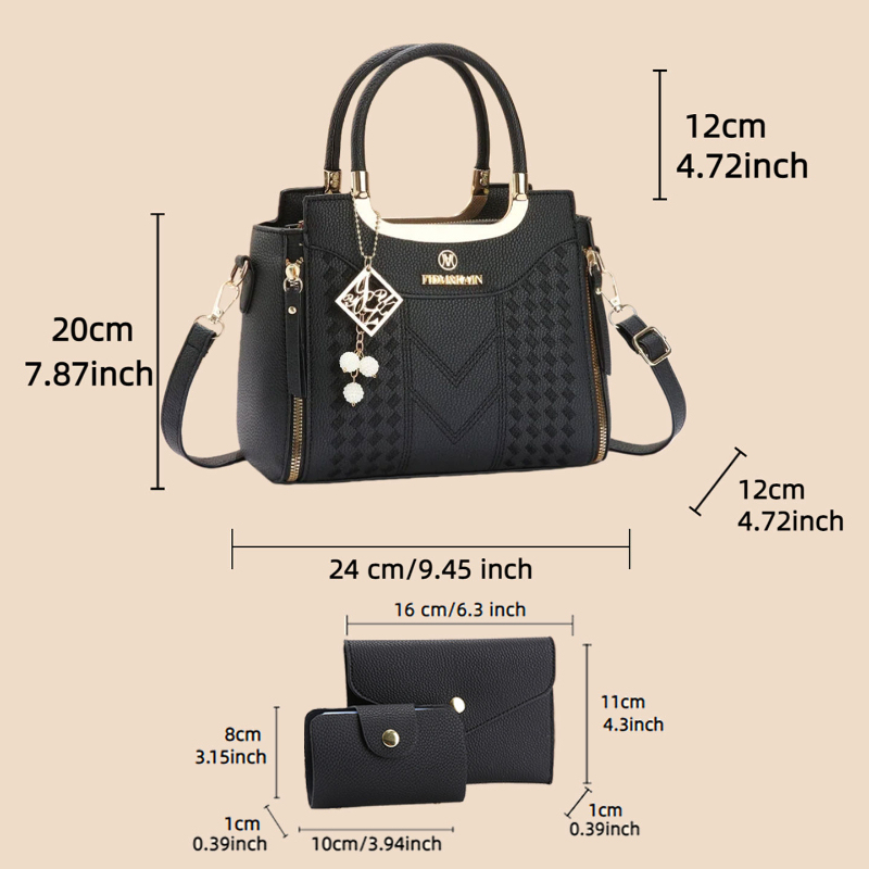 Set tas tangan 3 buah terbuat  - Women Bags Leather ulasan dan harga