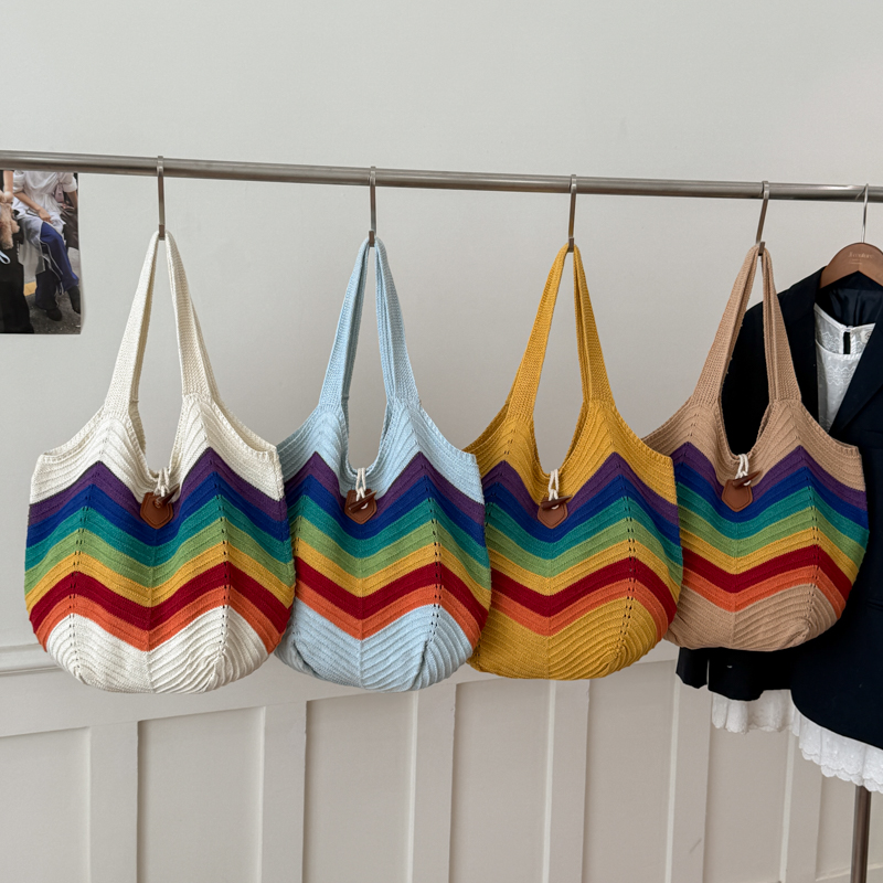 Tas Pantai Rajut Crochet Pelan - Crochet Market Bag ulasan dan harga