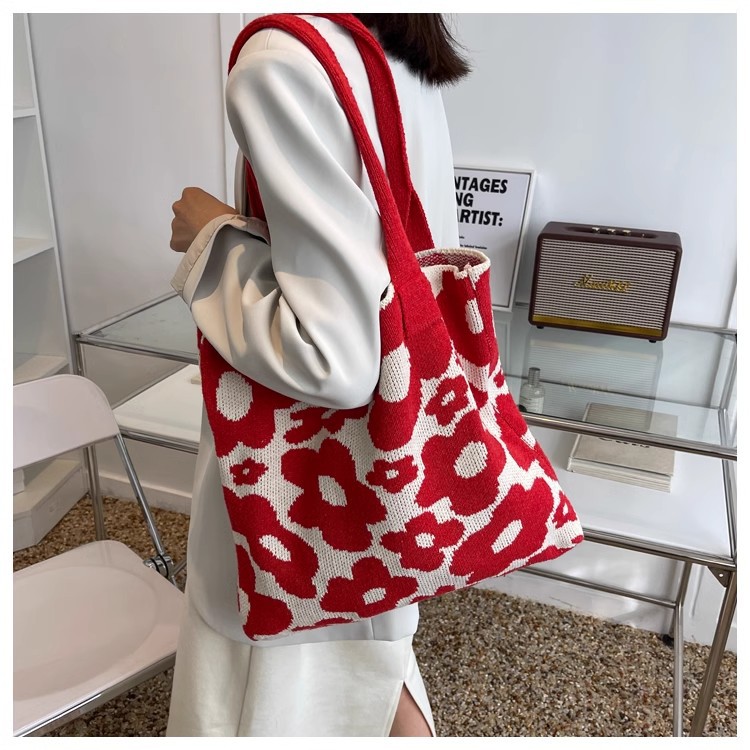 Tas Tote Wol Kotak-kotak Kapas - Women Bags Designer Sale ulasan dan harga