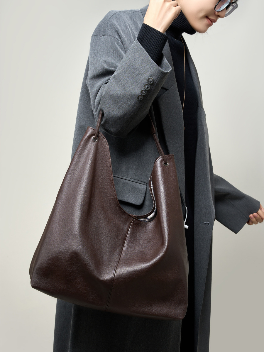 Tas Tangan Kulit Asli Mewah, T - Hobo Bag Slouchy ulasan dan harga