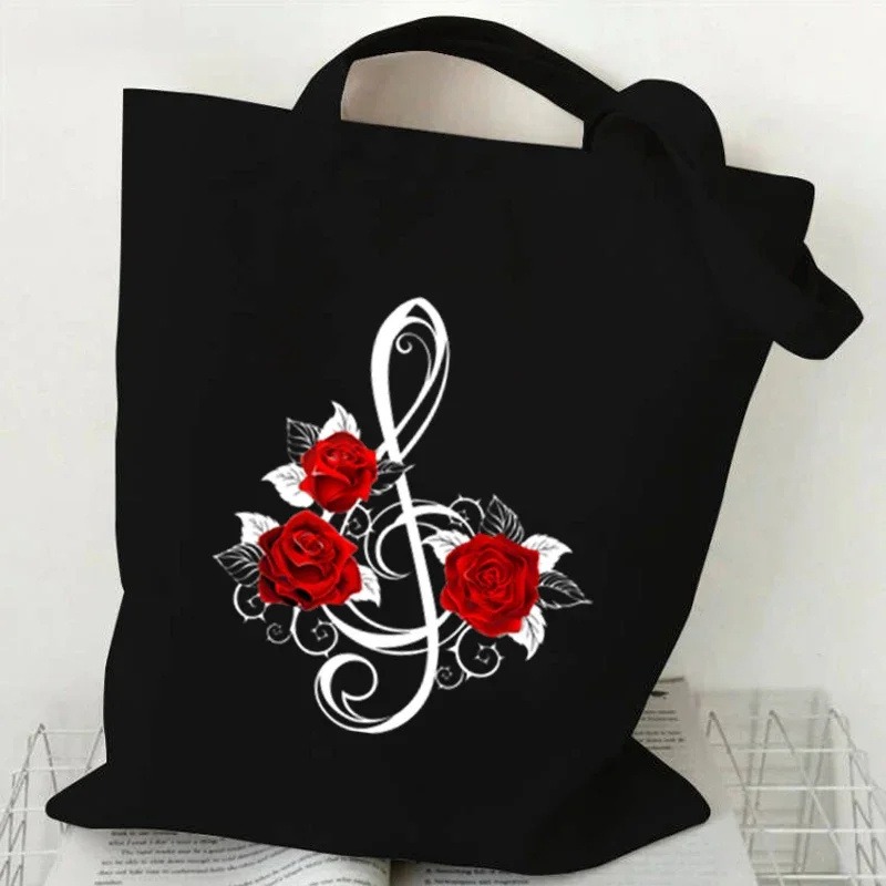 Tas Kanvas Cetak Detak Jantung - Women Handheld Bags ulasan dan harga