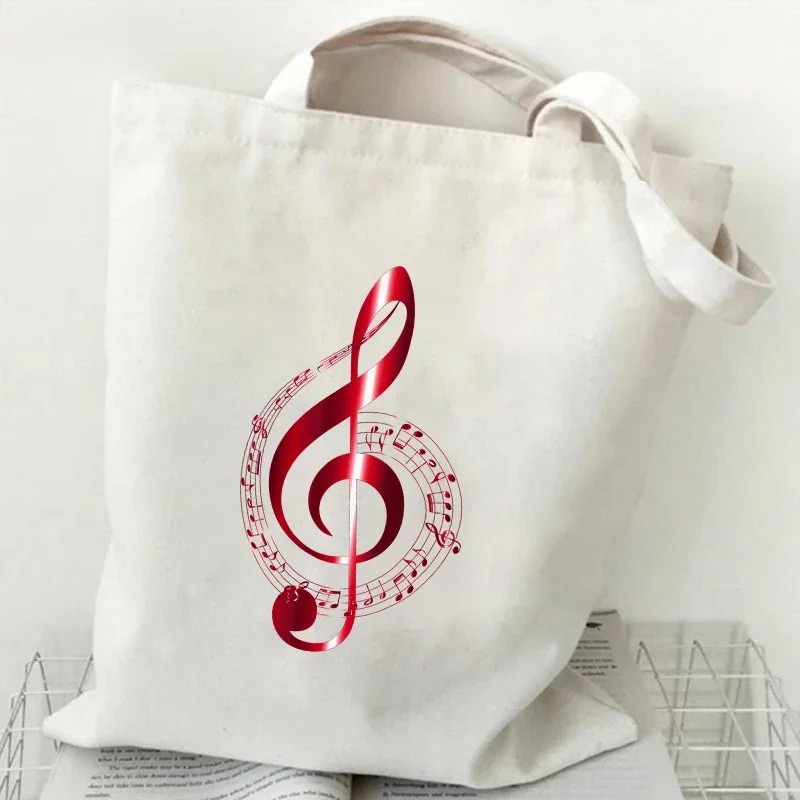 Tas Kanvas Cetak Detak Jantung - Women Handheld Bags ulasan dan harga