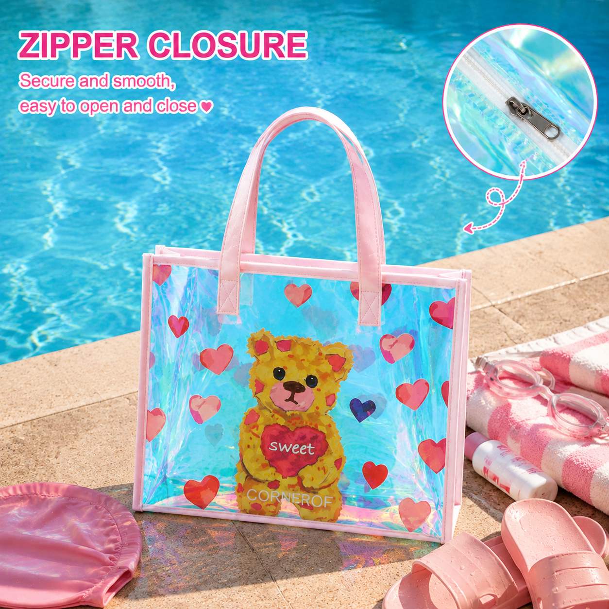 Tas Tote Transparan Holografik - Women Bags Lv ulasan dan harga