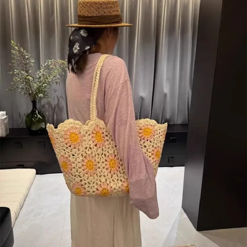 Tas Selempang Rajut Bunga Vint - Crochet Market Bag ulasan dan harga