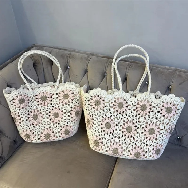 Tas Selempang Rajut Bunga Vint - Crochet Market Bag ulasan dan harga