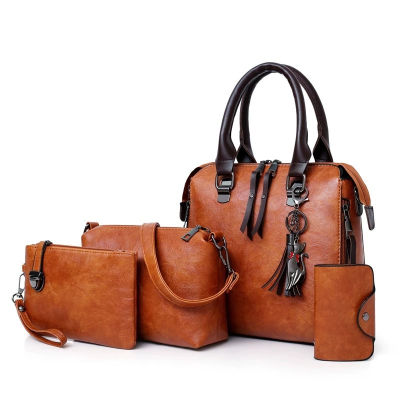 4Pcs Set Tas Warna Solid Denga - Women'S Bags Handbags ulasan dan harga