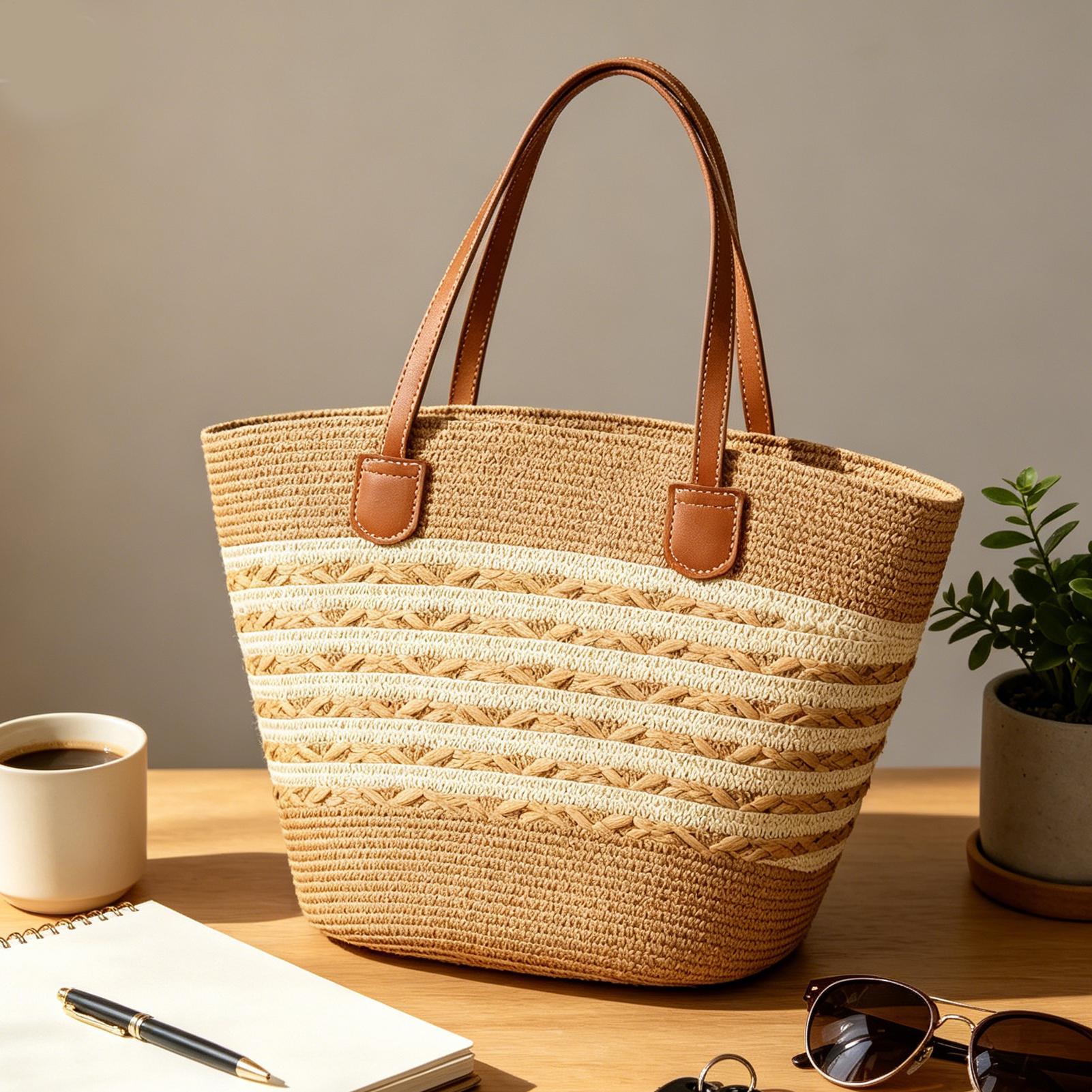 Tas Tote Jerami Boho Besar Bar - Women'S Bags Handbags ulasan dan harga