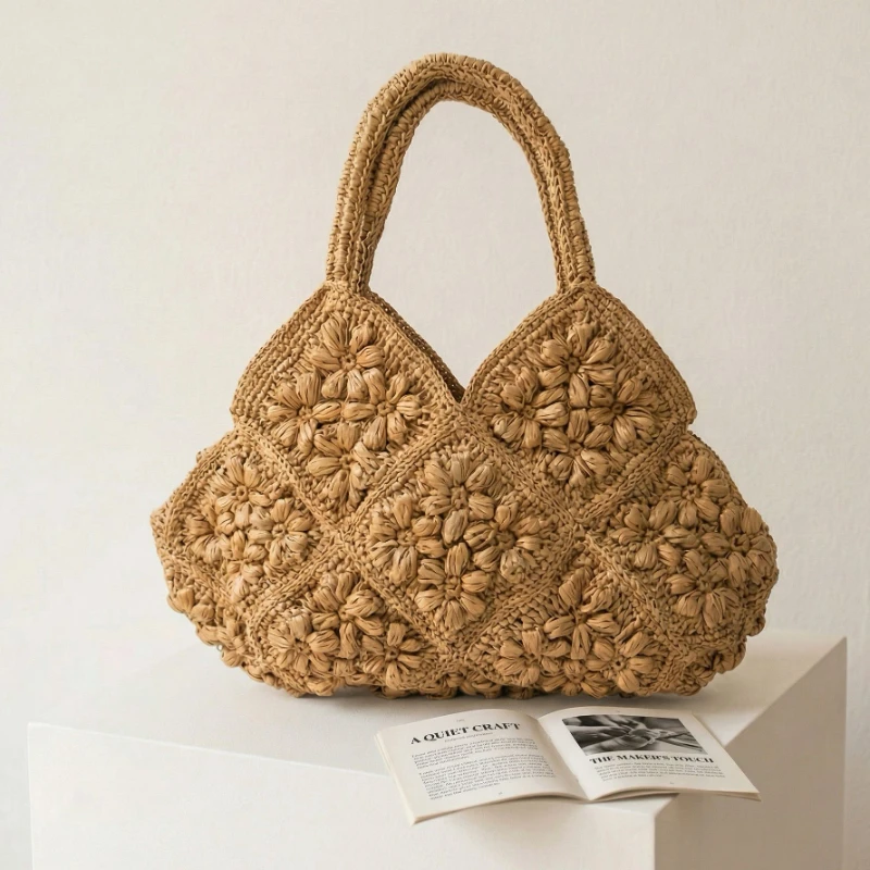 Tas Pantai Anyaman Kertas Buat - Crochet Market Bag ulasan dan harga