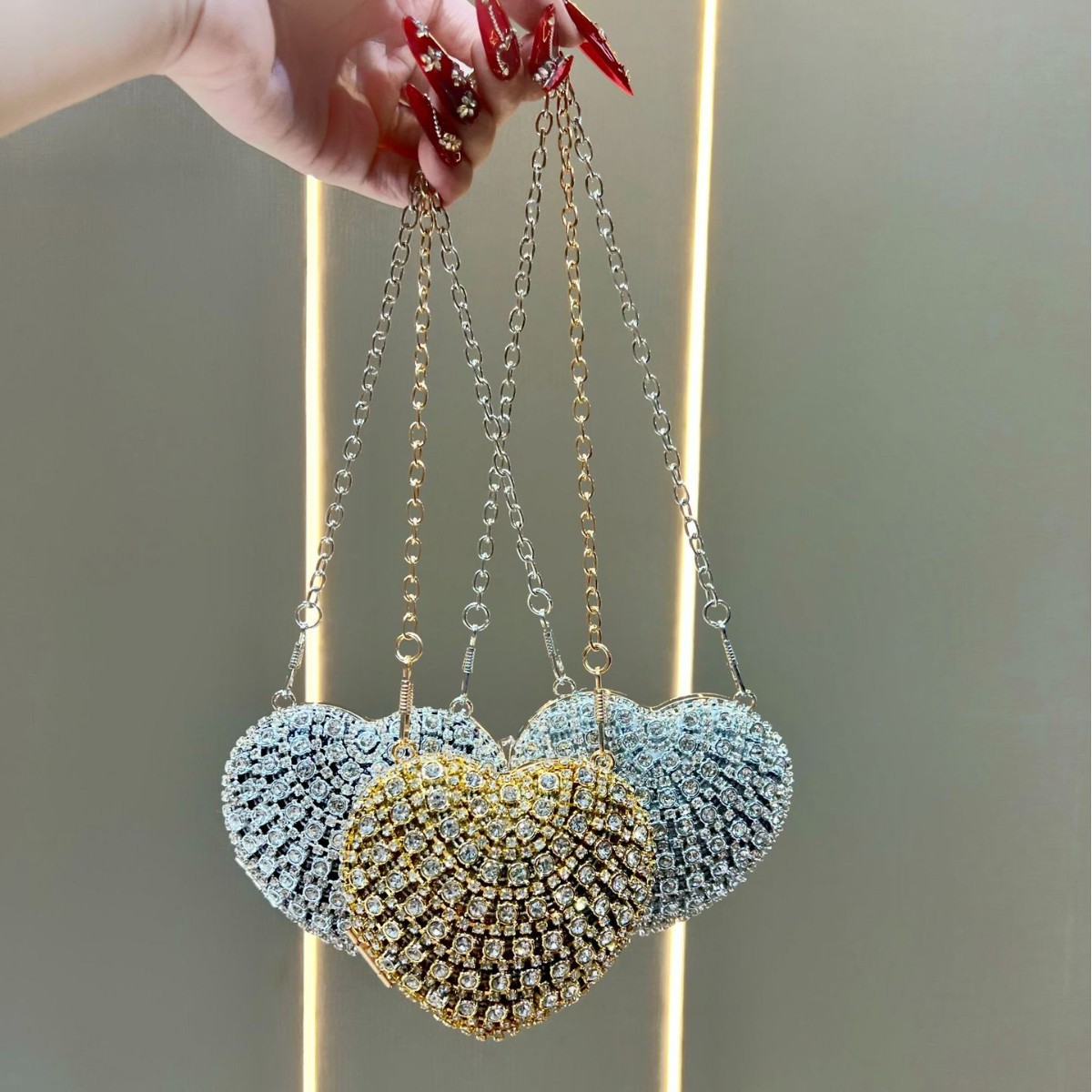 Tas Clutch Kristal Rhinestone  - Mini Purse Chain ulasan dan harga