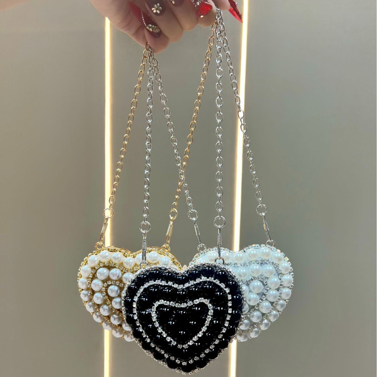 Tas Clutch Kristal Rhinestone  - Mini Purse Chain ulasan dan harga